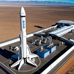 **A vibrant scene depicting a futuristic spaceport bustling with activity, featuring SpaceX's Falcon 9 rocket launching, Blue Origin's New Glenn rocket on the launchpad, and Virgin Galactic's SpaceShipTwo preparing for takeoff, all under a backdrop of Earth from space. Include diverse entrepreneurs and engineers discussing innovative space business models.**