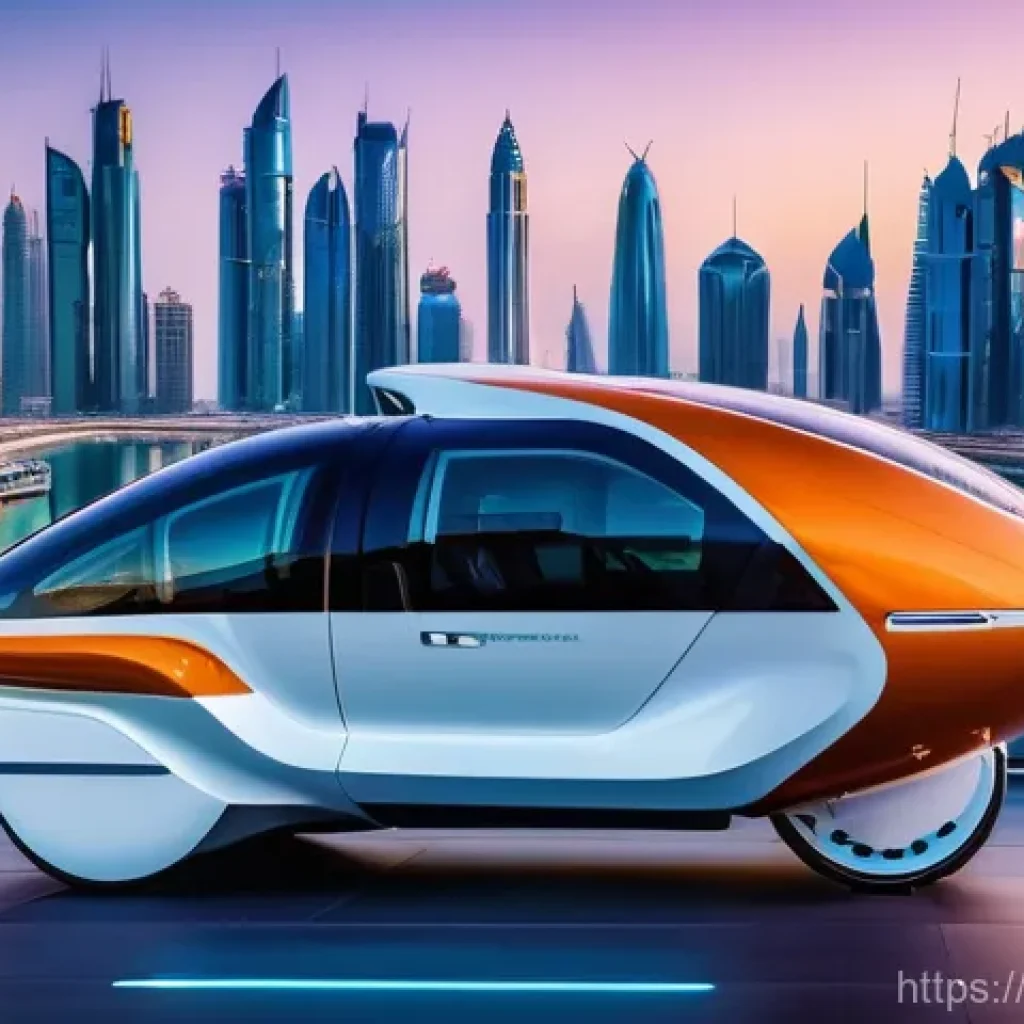 플라잉 택시 서비스 - A sleek, white Joby Aviation eVTOL aircraft, with subtle blue accents, gracefully landing on a moder...