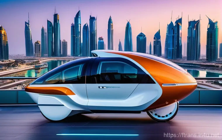 플라잉 택시 서비스 - A sleek, white Joby Aviation eVTOL aircraft, with subtle blue accents, gracefully landing on a moder...