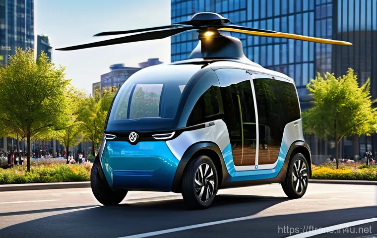 플라잉 택시 서비스 - An Xpeng integrated flying car, with a cutting-edge, aerodynamic design, showcased prominently on a ...