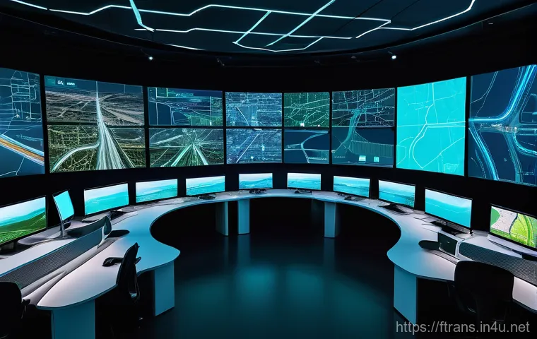 5G 차세대 교통 - A vibrant cityscape at dusk featuring multiple modern Urban Air Mobility (UAM) aircraft (flying taxi...