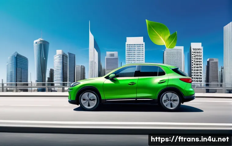 하이브리드차 장단점 - **Image Prompt: Urban Efficiency and Savings**
    A sleek, modern hybrid car (e.g., a sedan or comp...