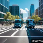 스마트 교차로 - **Prompt 1: AI-Powered Data Collection at a Smart Intersection**
    A high-angle shot capturing a b...