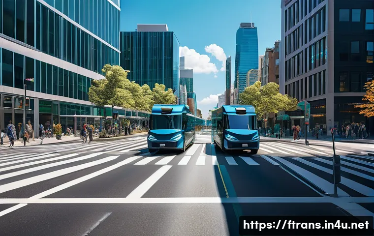 스마트 교차로 - **Prompt 1: AI-Powered Data Collection at a Smart Intersection**
A high-angle shot capturing a b...