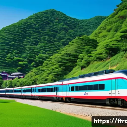 고속철도 교통망 - **Prompt 1: Honam High-Speed Rail's Impact on Jeollanam-do**
    "A sleek, modern KTX train, clearly...